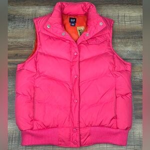 GAP Hot Pink Down Puffer Vest
